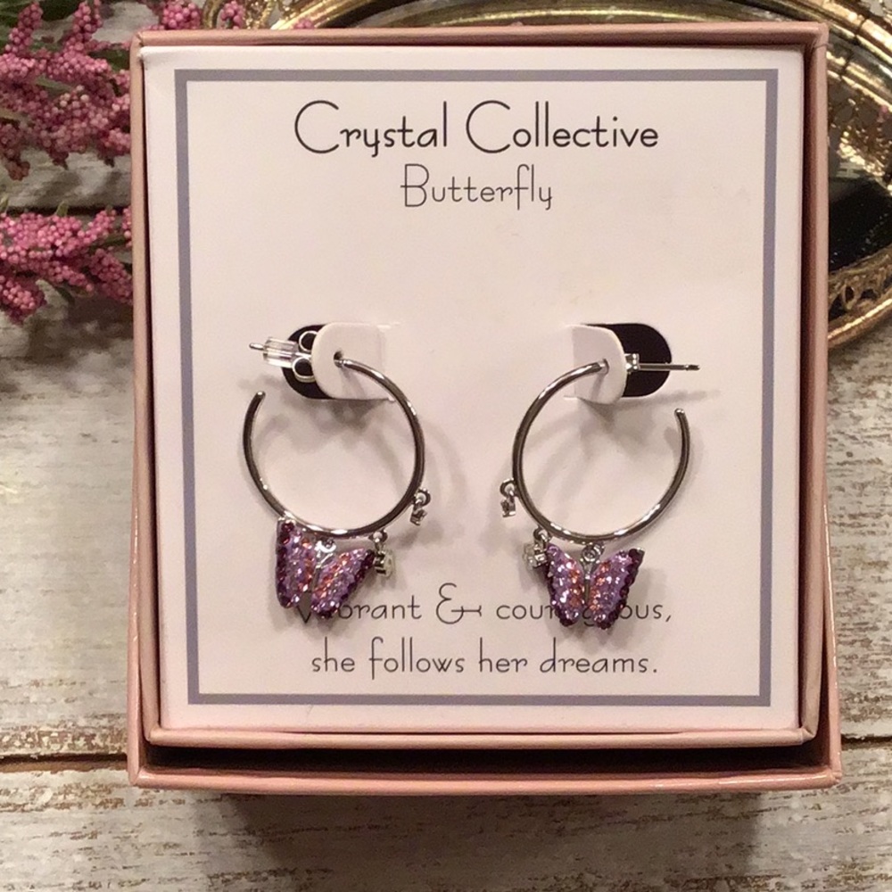 Butterfly Hoop Earrings